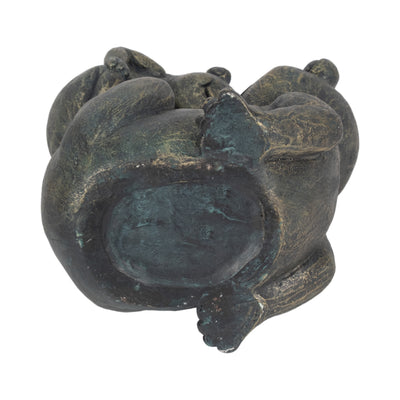 14" Frog Parent And Child Playing, Bronze