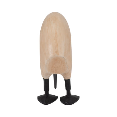 Wood, 7" Kiwi Bird W/ Black Legs, Natural