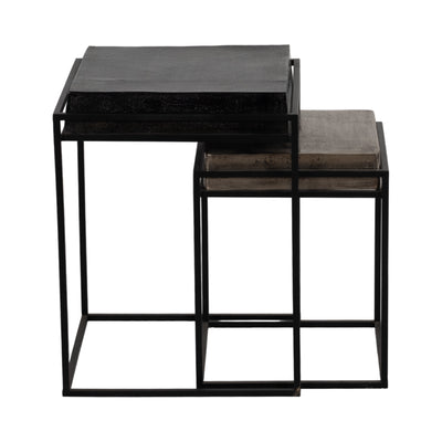 METAL, S/2 14X19"/18X23" NESTED SQUARE SIDE TABLES