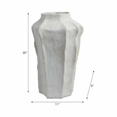 20"DELRIO LARGE PORCELAIN VASE, GRAY