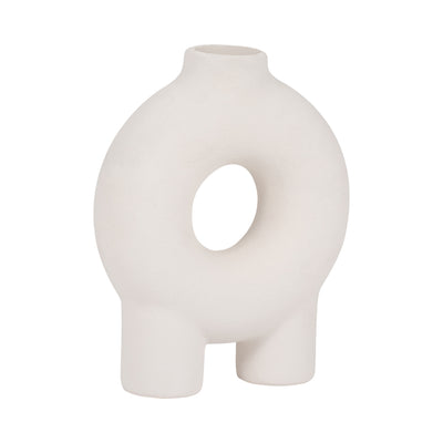 Cer, 7" Donut Footed Vase, Cotton