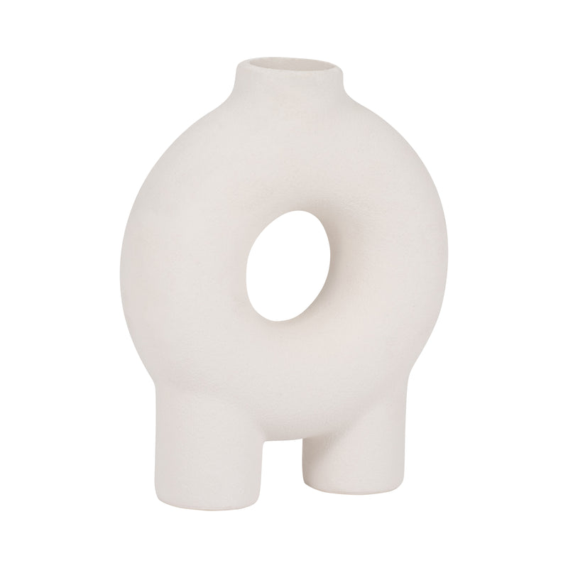 Cer, 7" Donut Footed Vase, Cotton