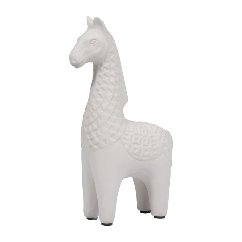 Clay, 11" Standing Llama, Ivory