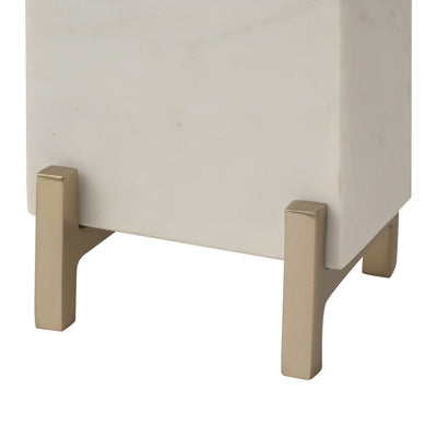 23" Lolla White Marble Table