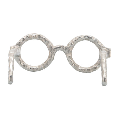 ALUMINUM GLASSES SCULPTURE, SILVER