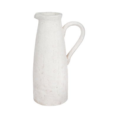 17" Pitcher Rough Finish, White