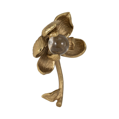 9" Darby Metal Flower, Champagne