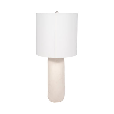 26" Ceramic Table Lamp With Shade, Beige