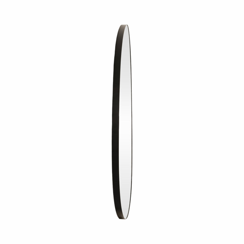 30x35" Irregular Round Mirror, Black