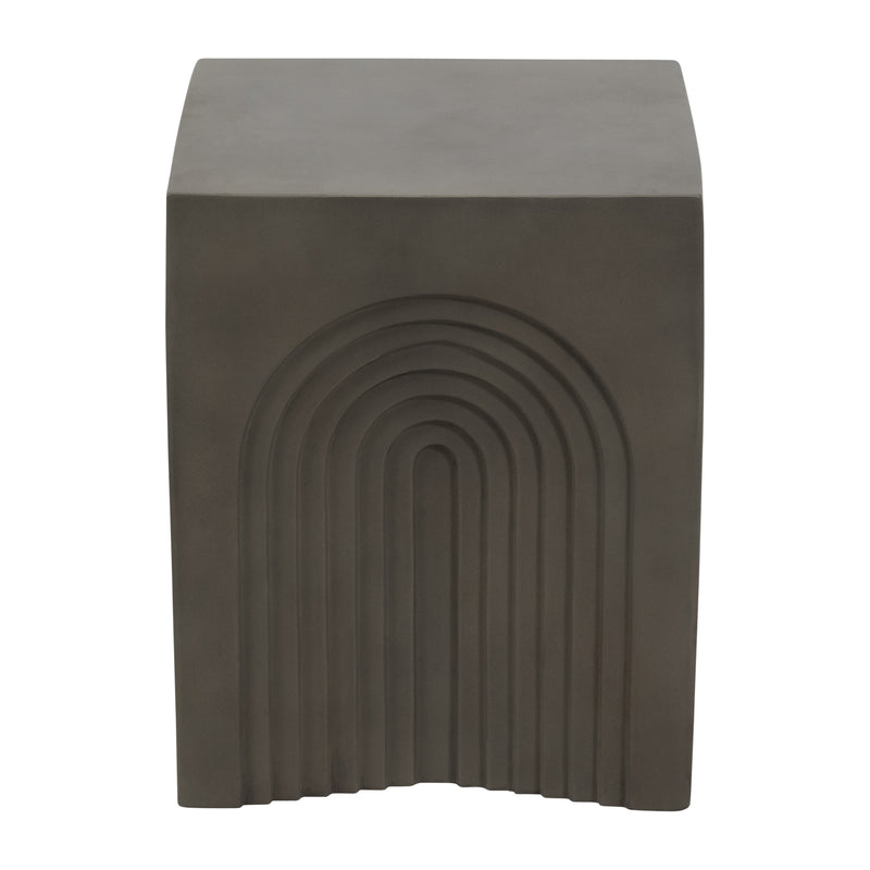 Concrete, 18" Arches In Square Accent Table, Dark