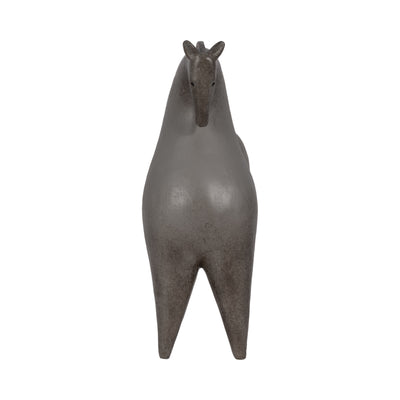 12" Curved Horse, Grey