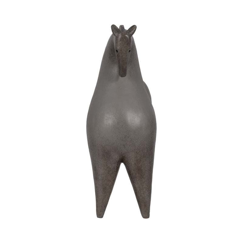 12" Curved Horse, Grey