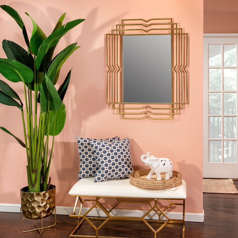 Metal 39" Rectangular Mirror,gold