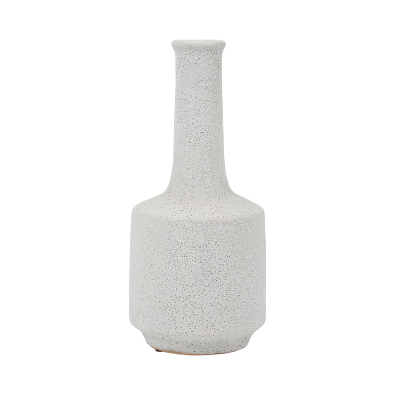 CLAY, 17" VOLCANIC TEXTURE VASE, WHITE