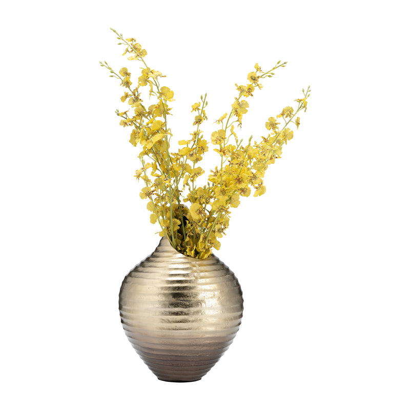 METAL,16",SHELL LIKE VASE,GOLD