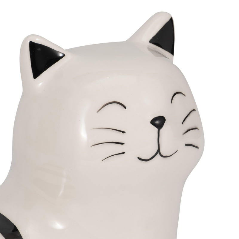 7" Standing Kitty, White/black