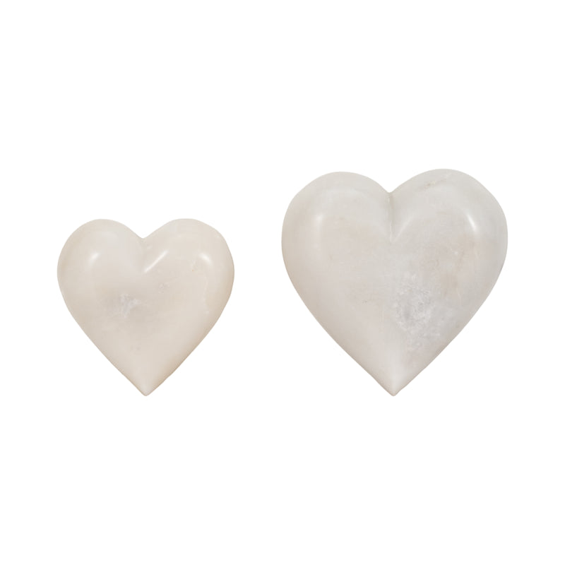 MARBLE, 5" HEART, WHITE