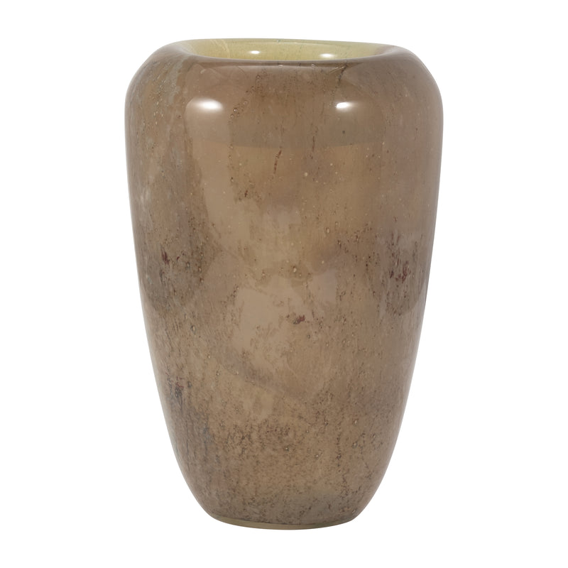 GLASS, 13" 2-TONE VASE, NUDE