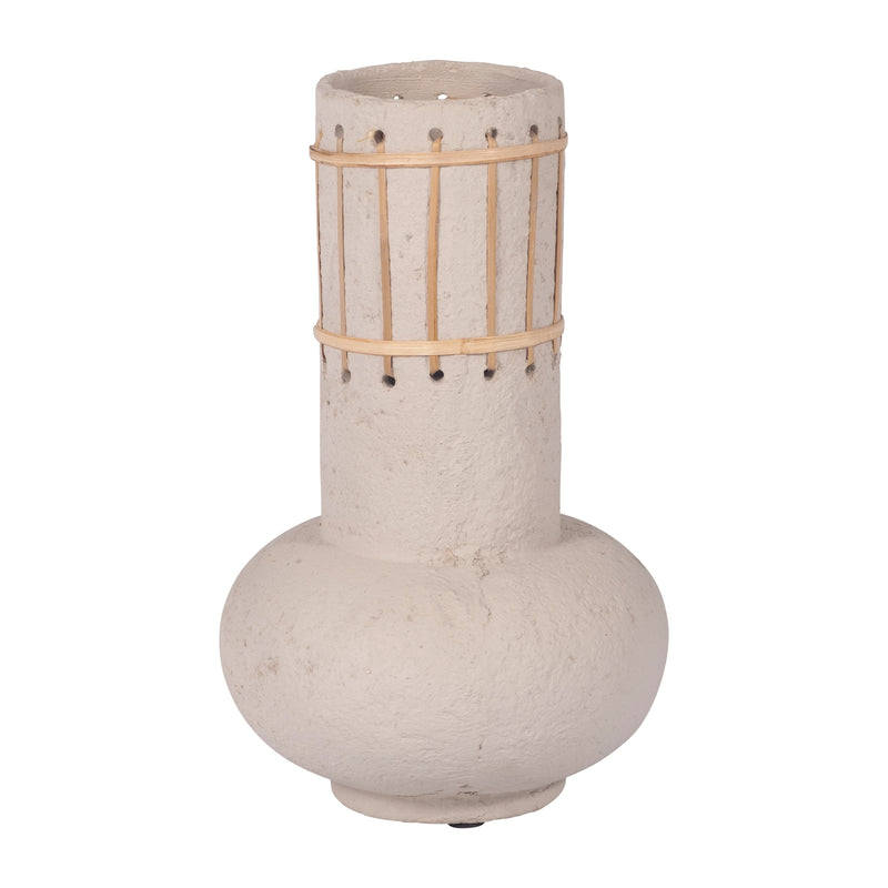 ECOMIX, 12" TOP WEAVE NOMAD VASE, IVORY