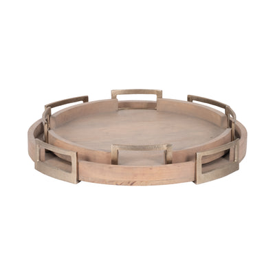 S/2 22/26" Maxwell Round Wood Trays, Natural