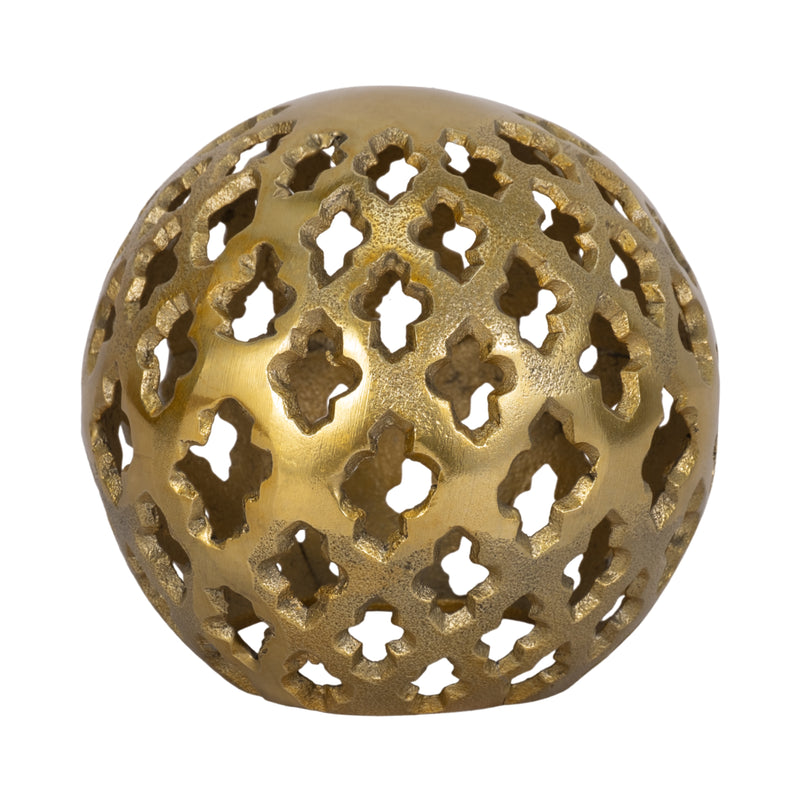 METAL, 6" CUT-OUT ORB, GOLD