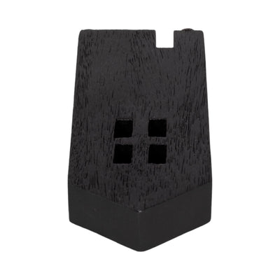 8" Wood House Decor, Black