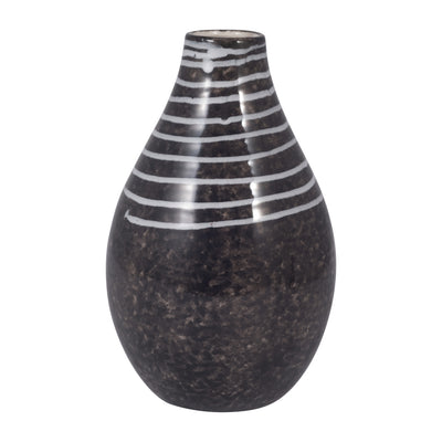 CER, 10" PRIMEVAL VASE, BLACK