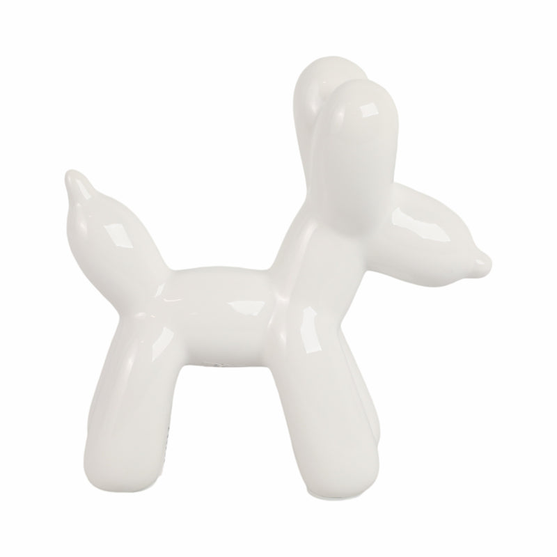 7"L BALLOON DOG ANIMAL, WHITE