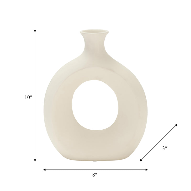 DOL, 10" OPEN CUT VASE, COTTON