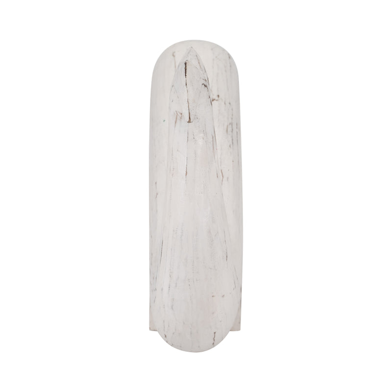 Wood, 15" Tail Up Whale, White