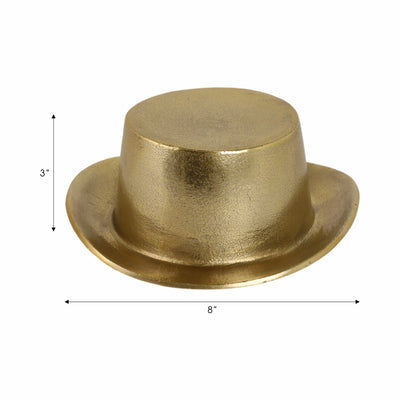 8" Metal Top Hat, Gold