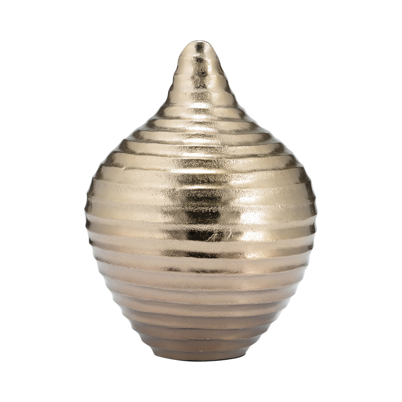 METAL,12",SHELL LIKE VASE,GOLD