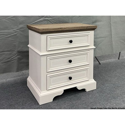 Eastwood Youth 3-Drawer Nightstand in Brown and Off-White