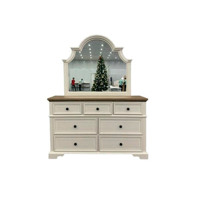 Eastwood Youth 7-Drawer Dresser in Brown and Off-White