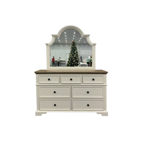 Eastwood Youth 7-Drawer Dresser in Brown and Off-White