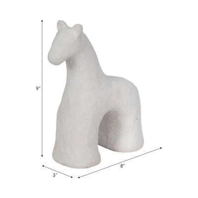 9" Textured Horse, White