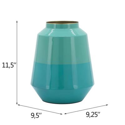 METAL 12" VESSEL VASE, GREEN