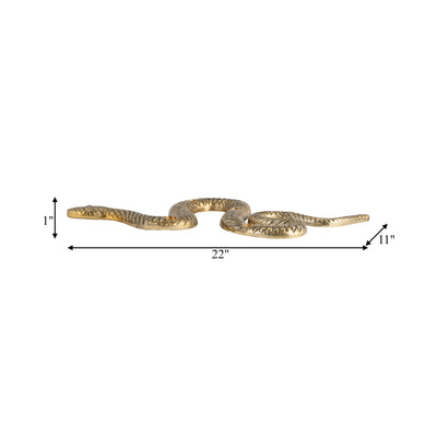 METAL, 22" SNAKE 4-TAPER CANDLE HOLDER, GOLD