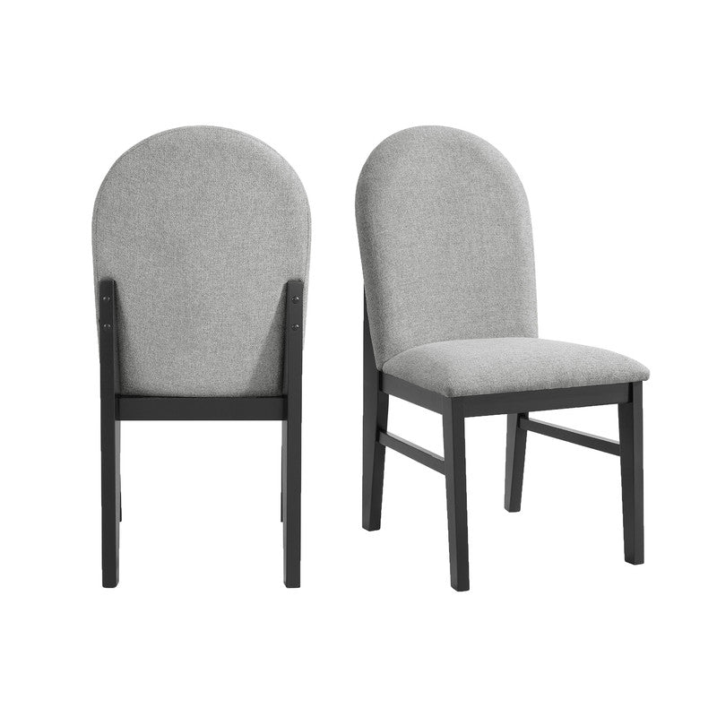 Edison Dining Side Chair with Light Grey Fabric in Black (2 Per Carton)