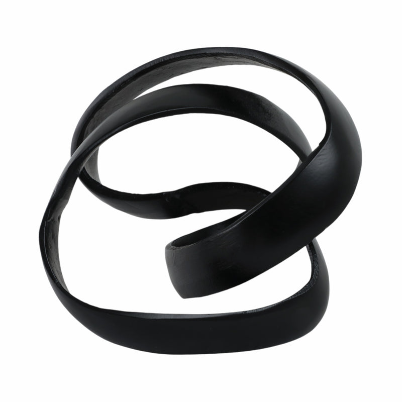 ALUMINUM KNOT SCULPTURE, 7", BLACK