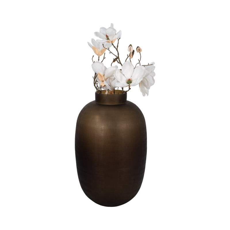 Glass, 19" Urn Vase, Smokey Brown