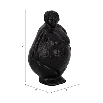 METAL, 5" FULL FIGURED WOMAN, BLACK