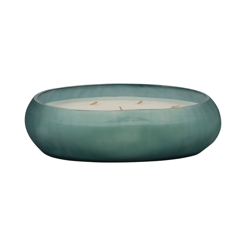 Glass, 11" 54 Oz Bowl Candle, Blue