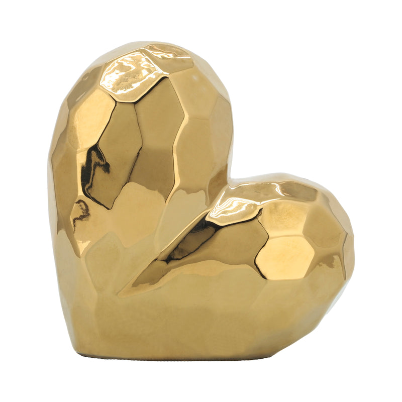 GOLD CERAMIC HEART 7.75"