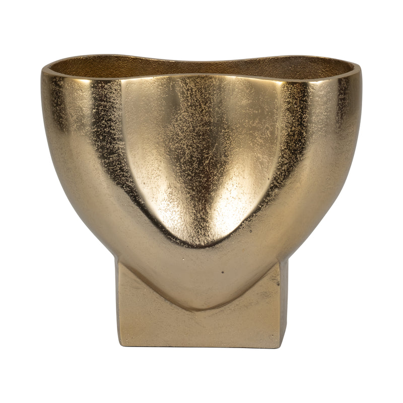 9" Abyss Arrow Shaped Metal Vase, Gold