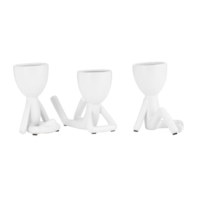 CER, S/3 8" SITTING HUMANS, WHITE