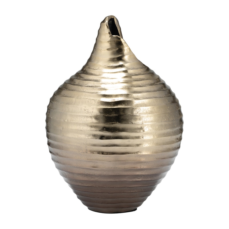 METAL,16",SHELL LIKE VASE,GOLD