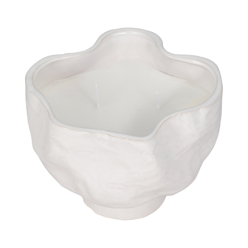 20oz Citro Candle Wavy Bowl, White