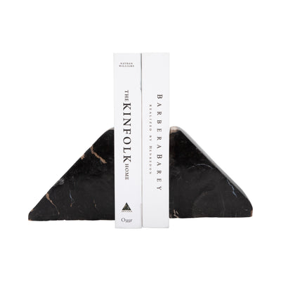 S/2 6" Triangular Petrified Wood Bookends, Natural