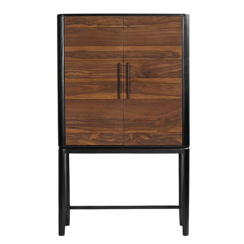 60" Emmett Carved Wood Bar Cabinet, Brwn/kd